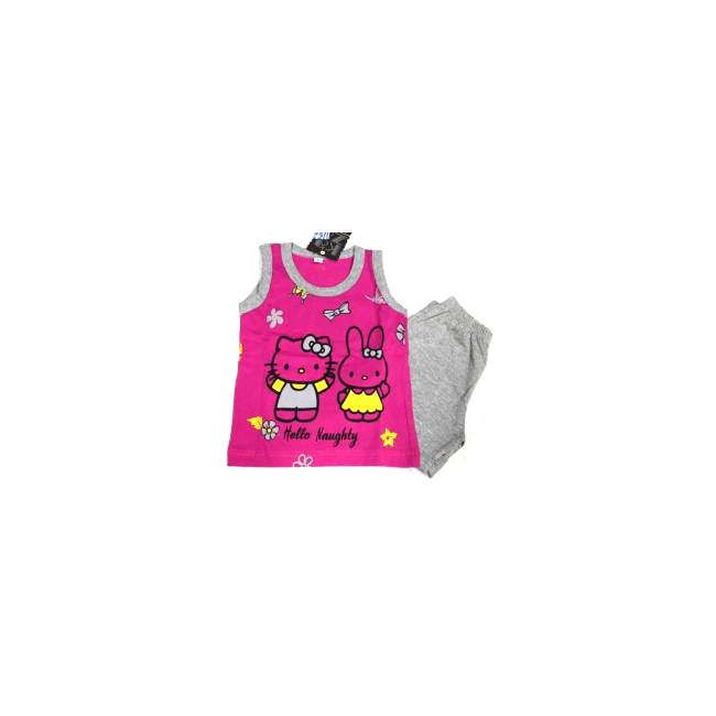 Πυτζάμα παιδική Hello Kitty της Kaza αμάνικη βαμβακερή
